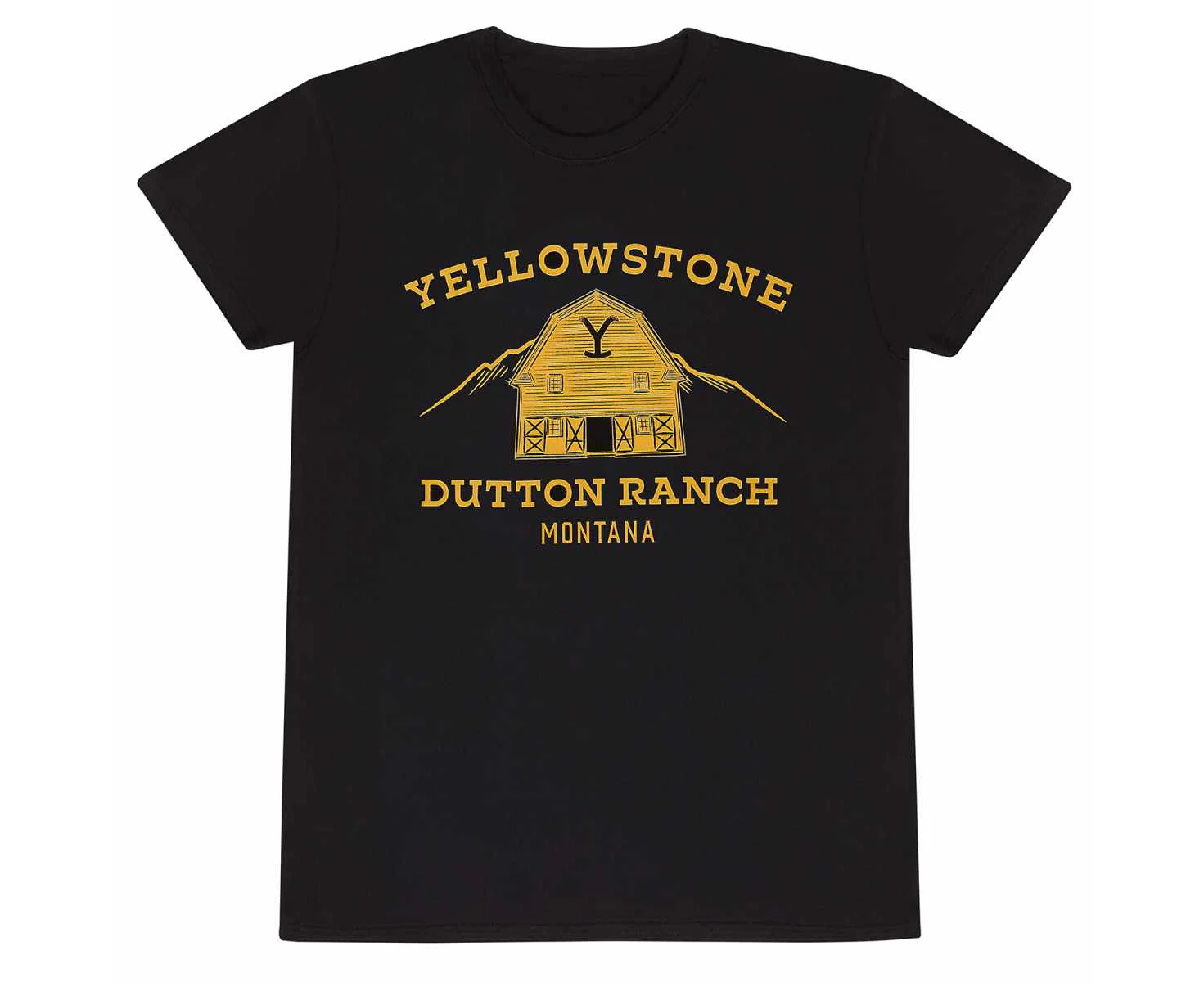 Yellowstone Unisex Adult Dutton Ranch T-Shirt (Black) - HE2813