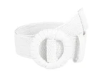 Women Belt Round Buckle Hand-woven Belt Bohemian-style Belt for Female Dresses - Off white