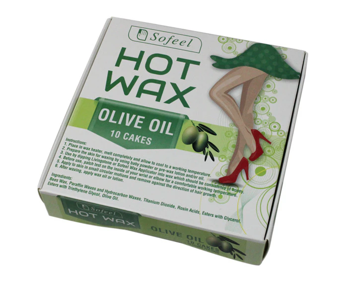 Sofeel Hot Wax Olive Oil Scent 10 Cakes of 50g 500g Box