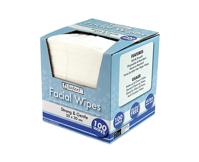 Sofeel Lint Free Facial Wipes 30 x 30cm 100 Box