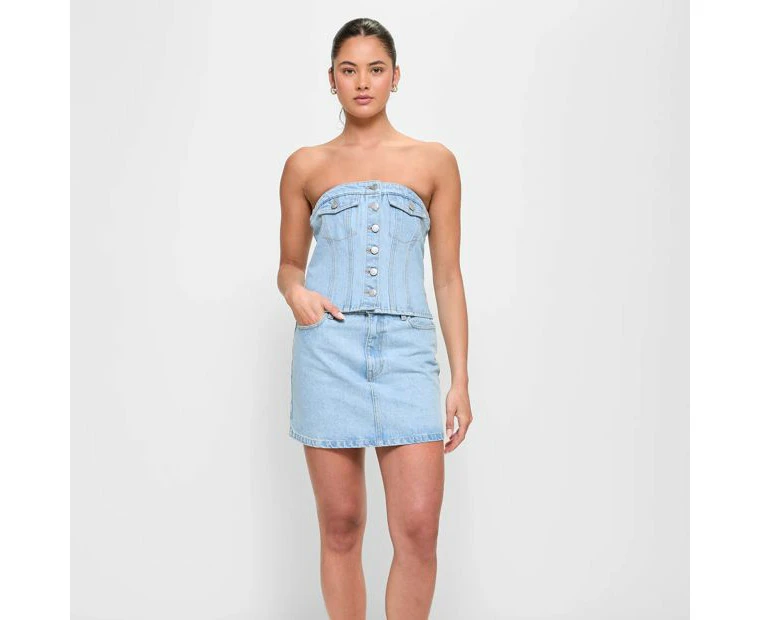 Denim Mini Skirt - Lily Loves