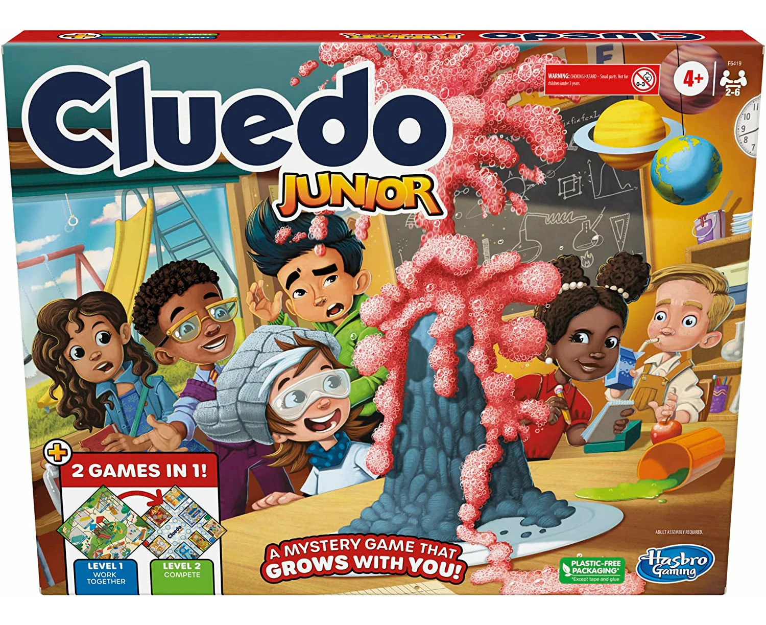 HASBRO GAMING Clue Junior Game, 2-Sided Gameboard, 2 Games in 1, Clue Mystery Game for Younger Kids Ages 4 and Up, Kids Games for 2 to 6 Players, Junior