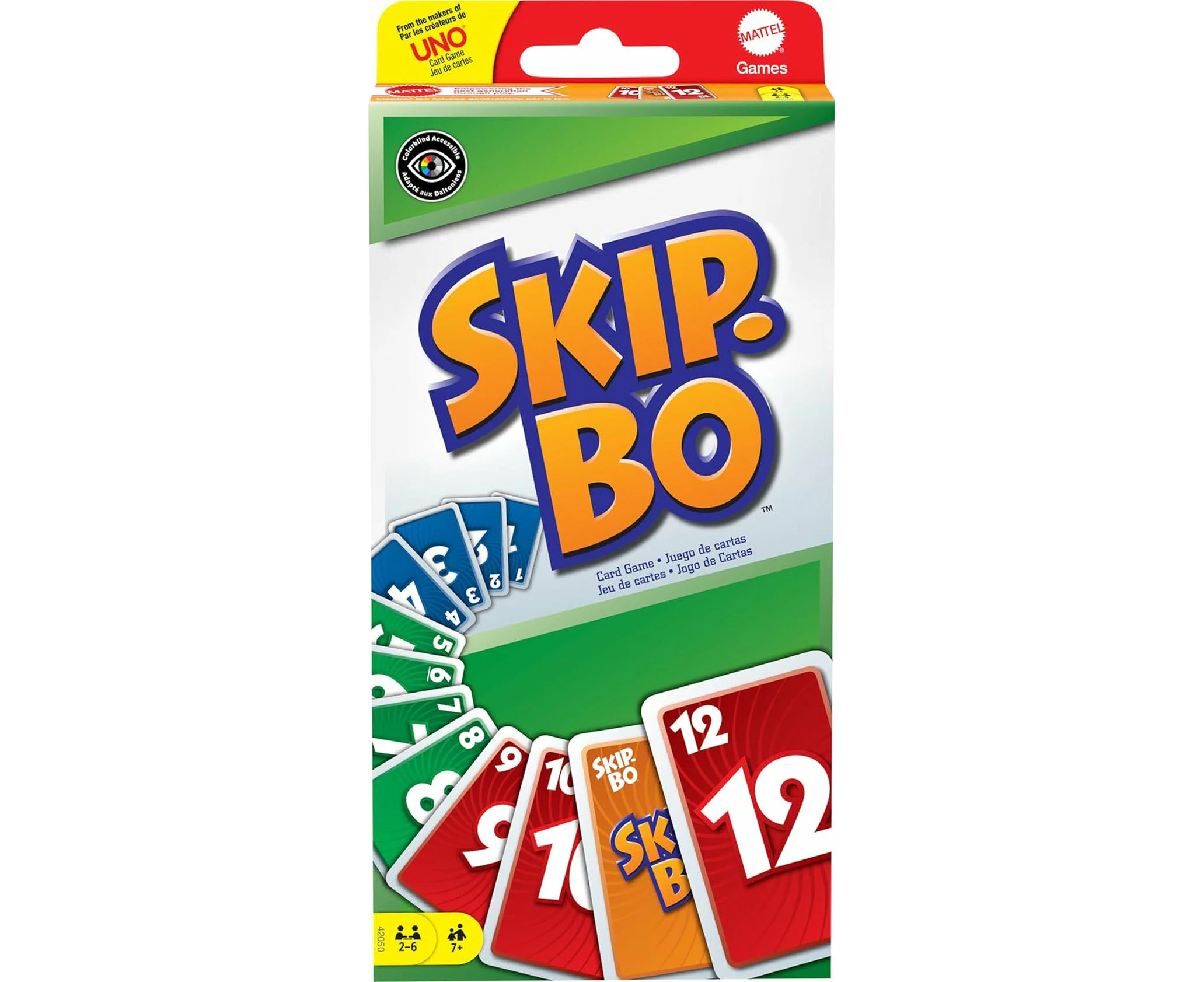 Mattel Games Skip Bo Card Game with 162 Cards, Sequencing Family Game for 2 to 6 Players, Kids Ages 7 Years & Older