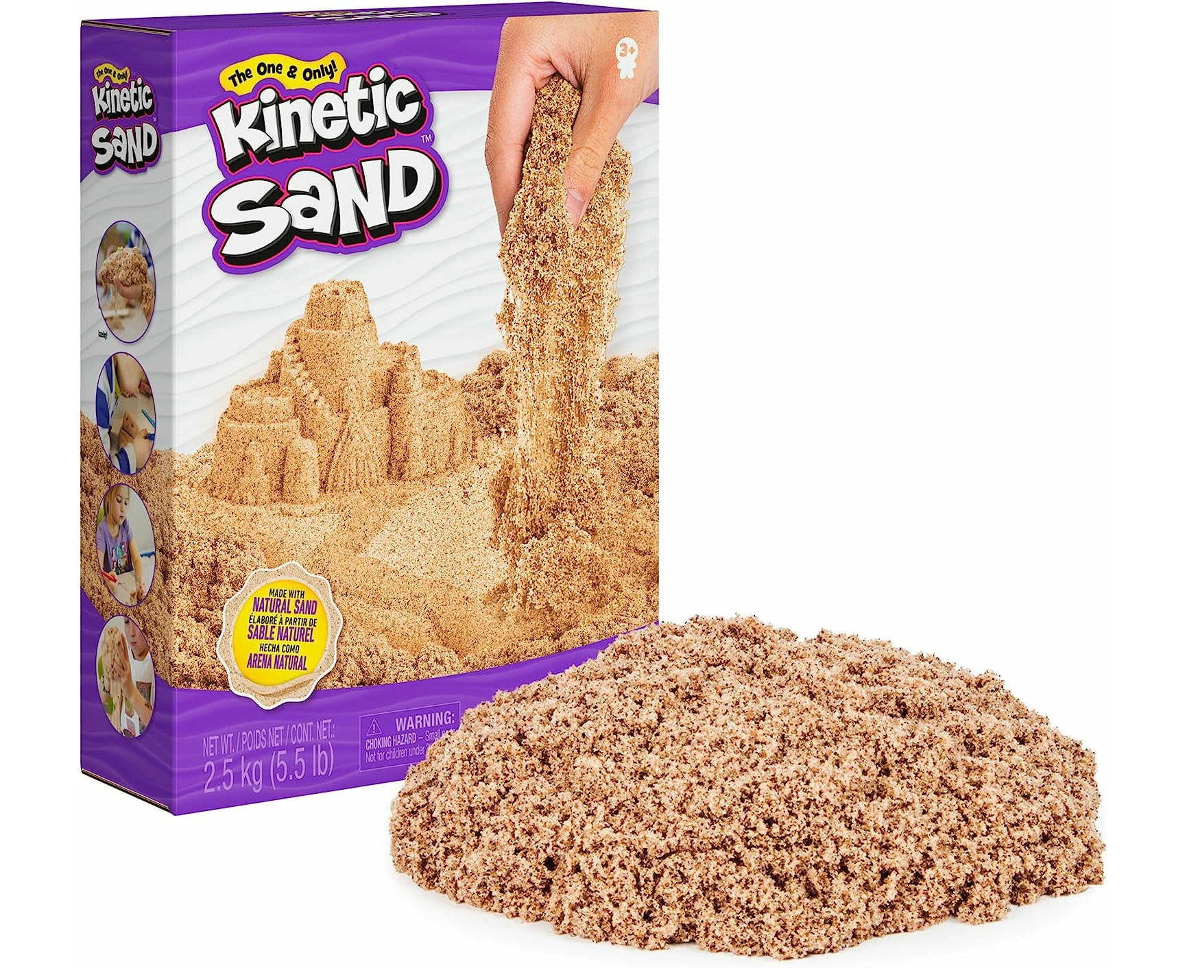 Kinetic Sand, 2.5kg (5.5lb) of All-Natural Brown Sensory Toys Play Sand for Mixing, Molding & Creating