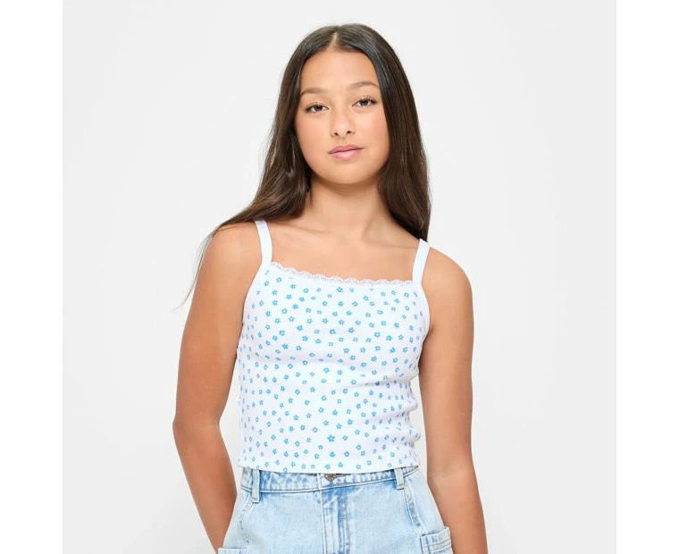 Target Rib Lace Trim Singlet