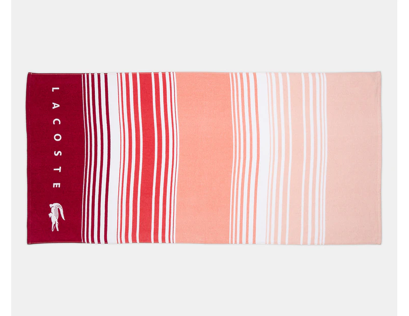 Lacoste Horizon Beach Towel - Coral