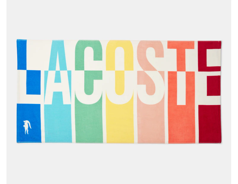 Lacoste Rainbow Logo Beach Towel - Multi