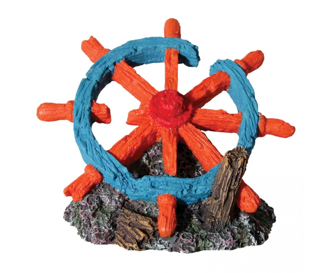 Ship Wheel Hermit Crab Ornament 14cm x 10.5cm x 10.5cm by Aqua One