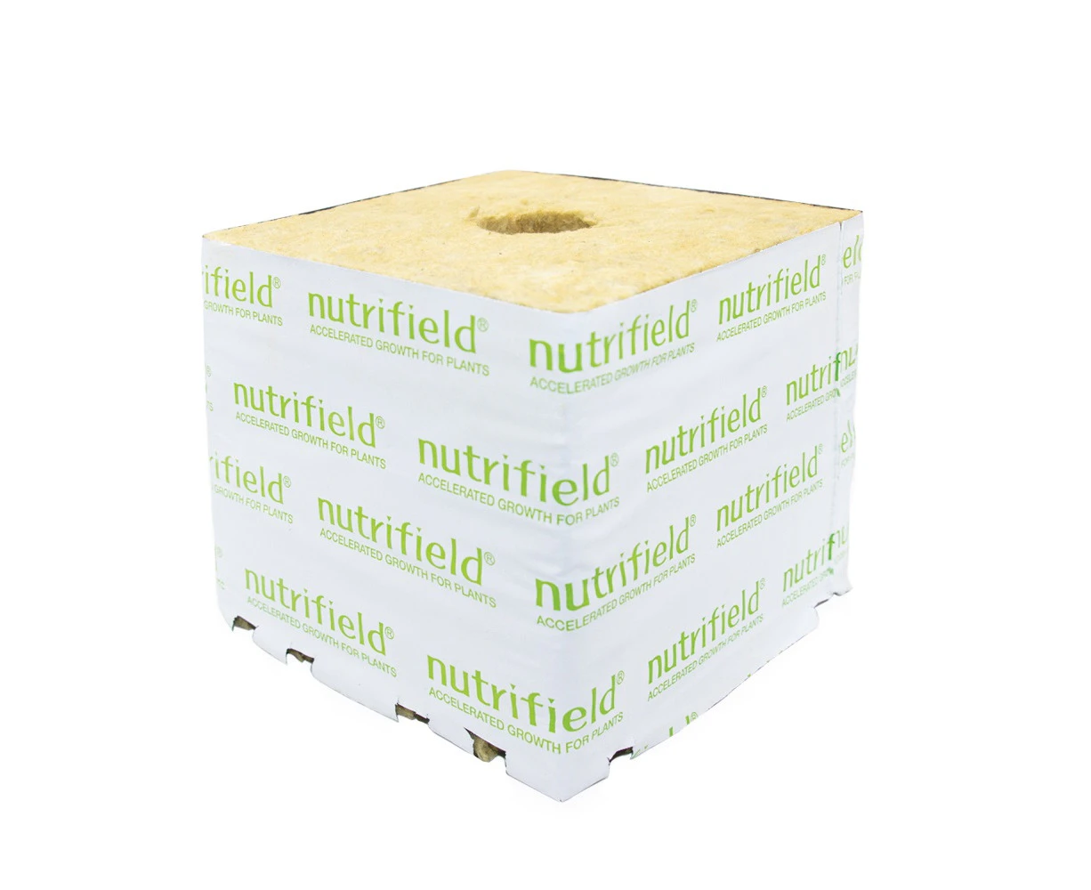 Nutrifield 100mm x 100mm Stonewool Cube (With Hole)