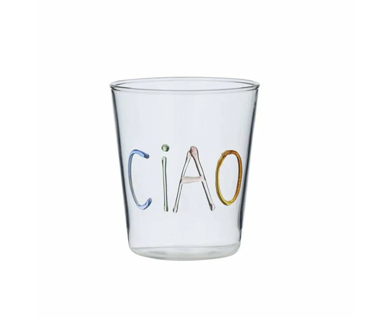 Coast to Coast Ciao Glass Tumbler 9x10cm Multicoloured