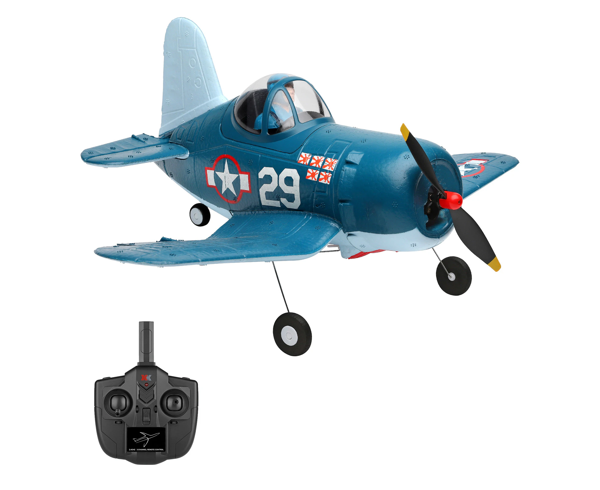 WLtoys A500 Remote Control Airplane 2.4GHz 4CH Remote Control Plane 3D6G Gliding Aircraft Flight Toys Mode 2 for Kids Boys