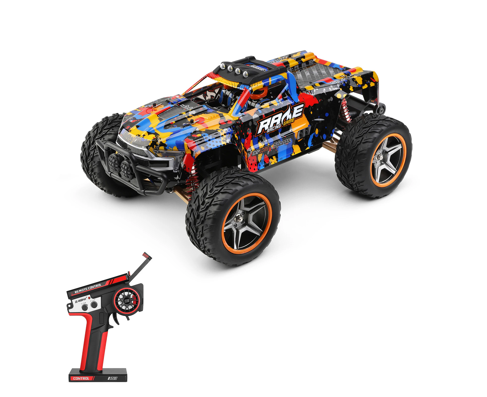 WLtoys 104016 Remote Control Car 1/10 2.4GHz 55KM/H High Speed Off Road Trucks Brushless Motor 4WD Vehicle Racing Climbing Car Gifts for Kids