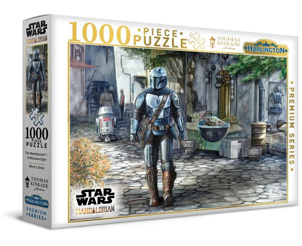 Harlington - Thomas Kinkade Star Wars - The Mandalorian - A Welcome Sight Puzzle 1000pc