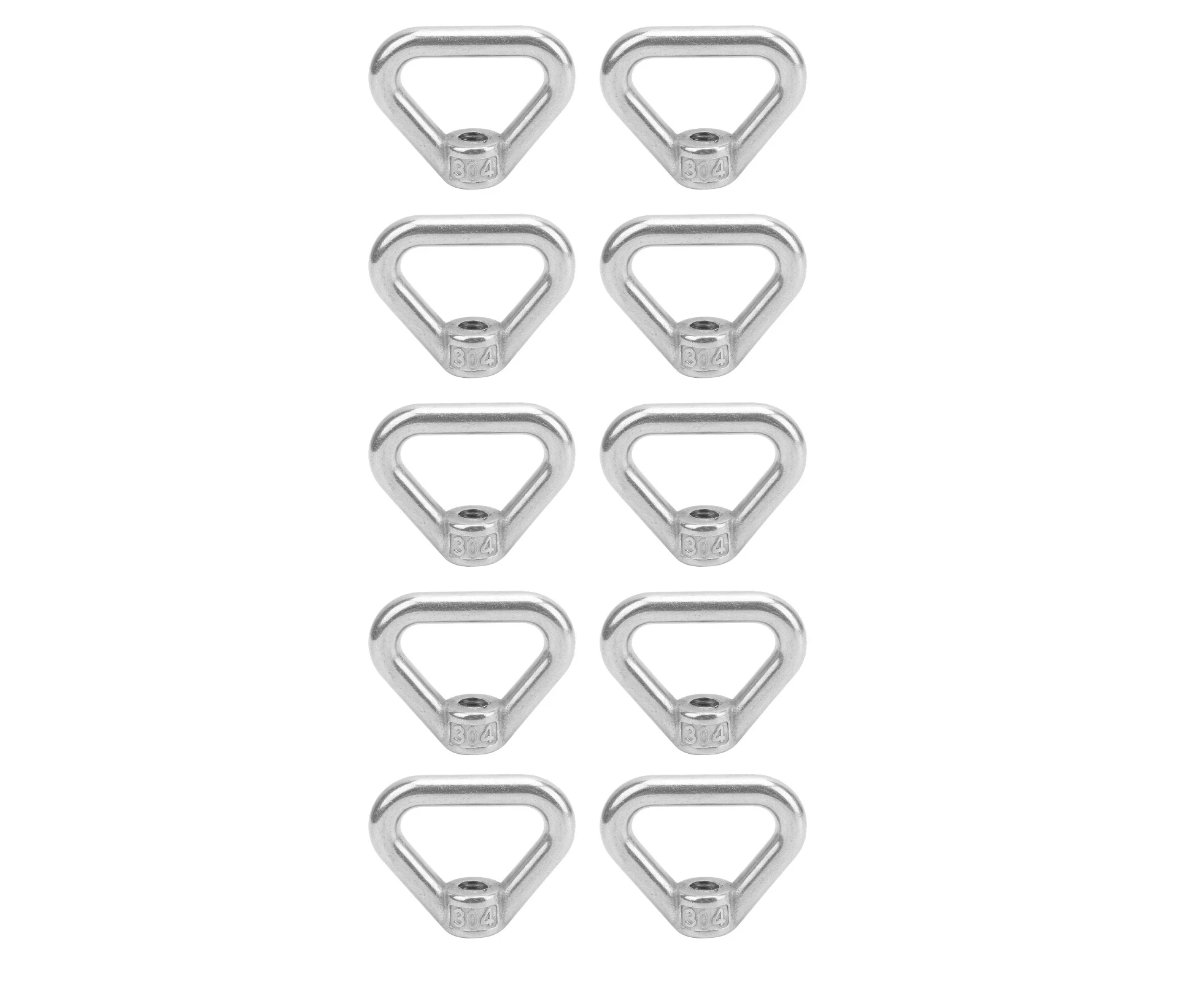 10pcs Silver Screw Nuts 304 Stainless Steel Triangle Ring Nuts Eye Nuts Fastener M8