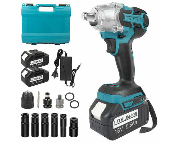 Cordless Impact Wrench 750NM High Torque Brushless Electric Wrench Battery