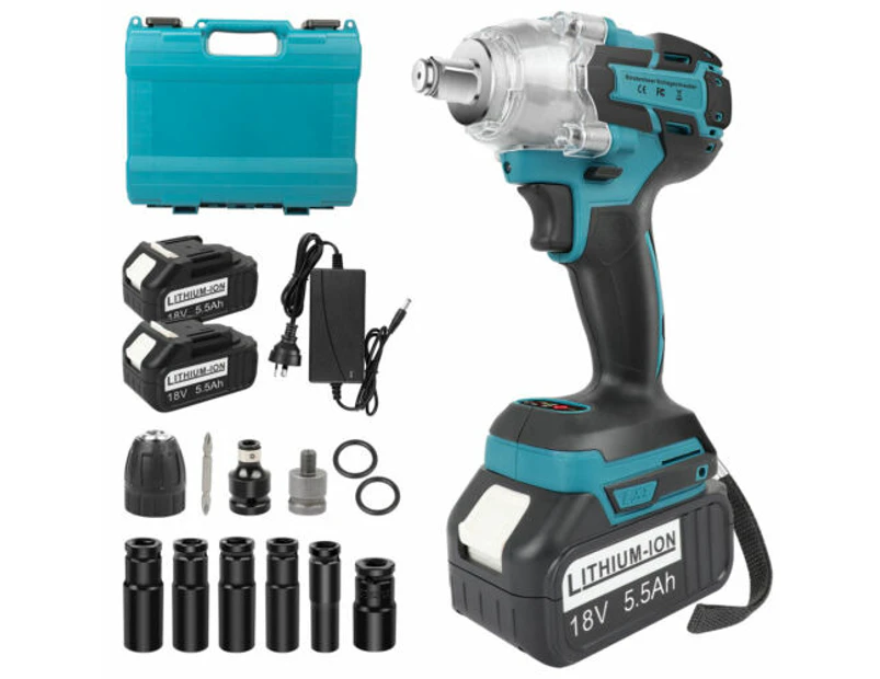 Cordless Impact Wrench 750NM High Torque Brushless Electric Wrench Battery