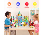 Kids Magnetic Tiles Blocks Dinosaur Building Educational Toys Children Gift Play 185PCS