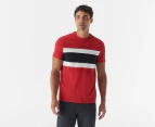 Tommy Hilfiger Men's Colourblock Nantucket Stripe Tee / T-Shirt / Tshirt - Primary Red