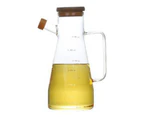 900Ml Transparent Glass Oil Bottle, with Handle Oil Bottle, Suitable for Kitchen Tools Soy Vinegar Sauce Container