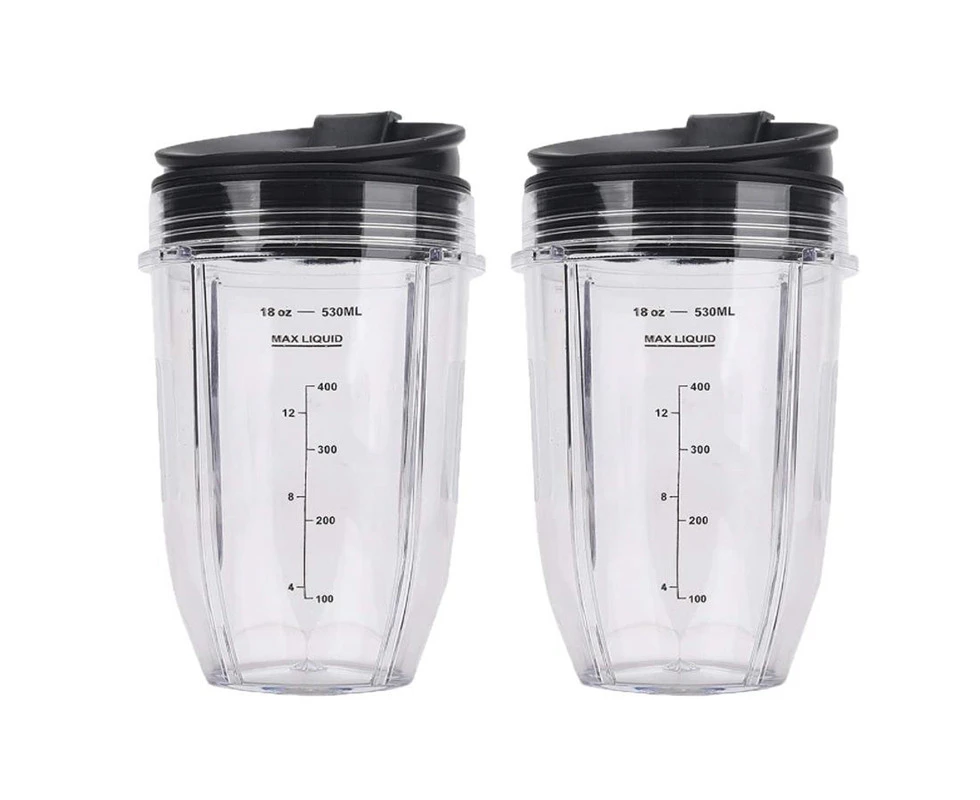 2 Pcs 18Oz Replacement Blender Cups with Lid for Auto IQ BL480 BL642 BL450 BL682 BL480, BL490, BL640 BL680