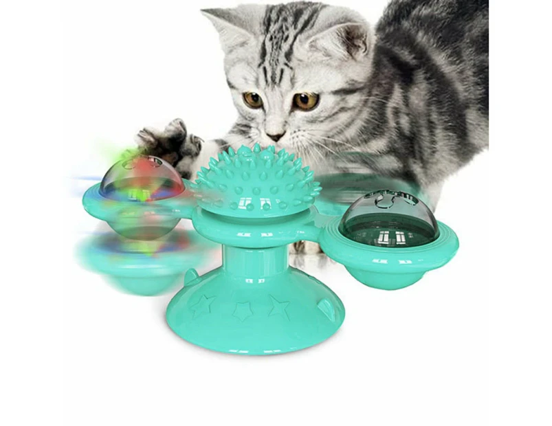 Interactive Windmill Cat Toy - Blue