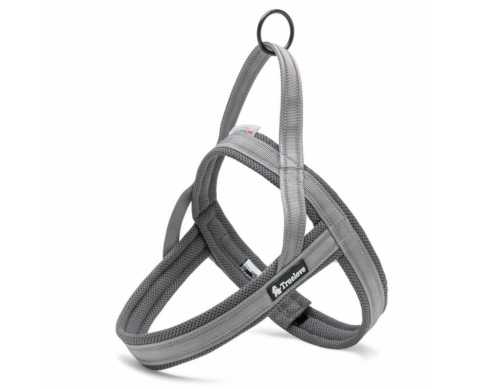 Reflective Mesh Padded Strap Dog Harness - Gray