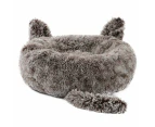 Cozy Fuzzy Plush Calming Dog Bed - Brown