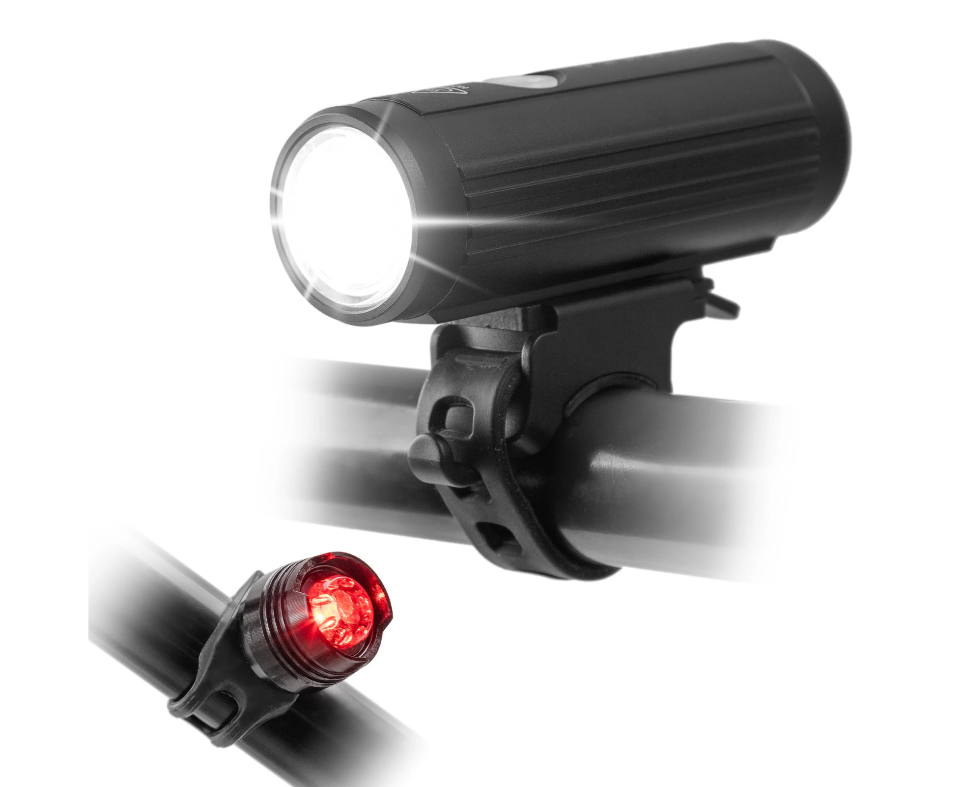 USB Rechargeable Bike Light Set Super Bright Front Headlight and Rear Tail Light Waterproof Quick-Release