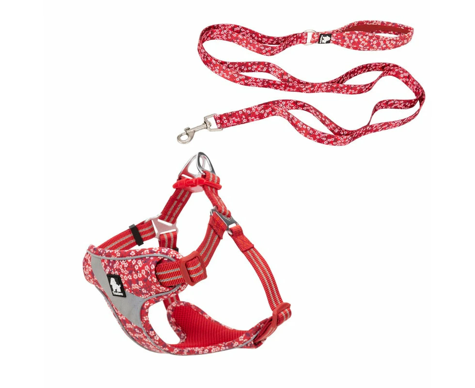 Reflective Pure Cotton Padding Dog Harness - Red