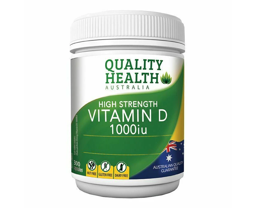 Quality Health Vitamin D 1000IU 300 Capsules x2 pack