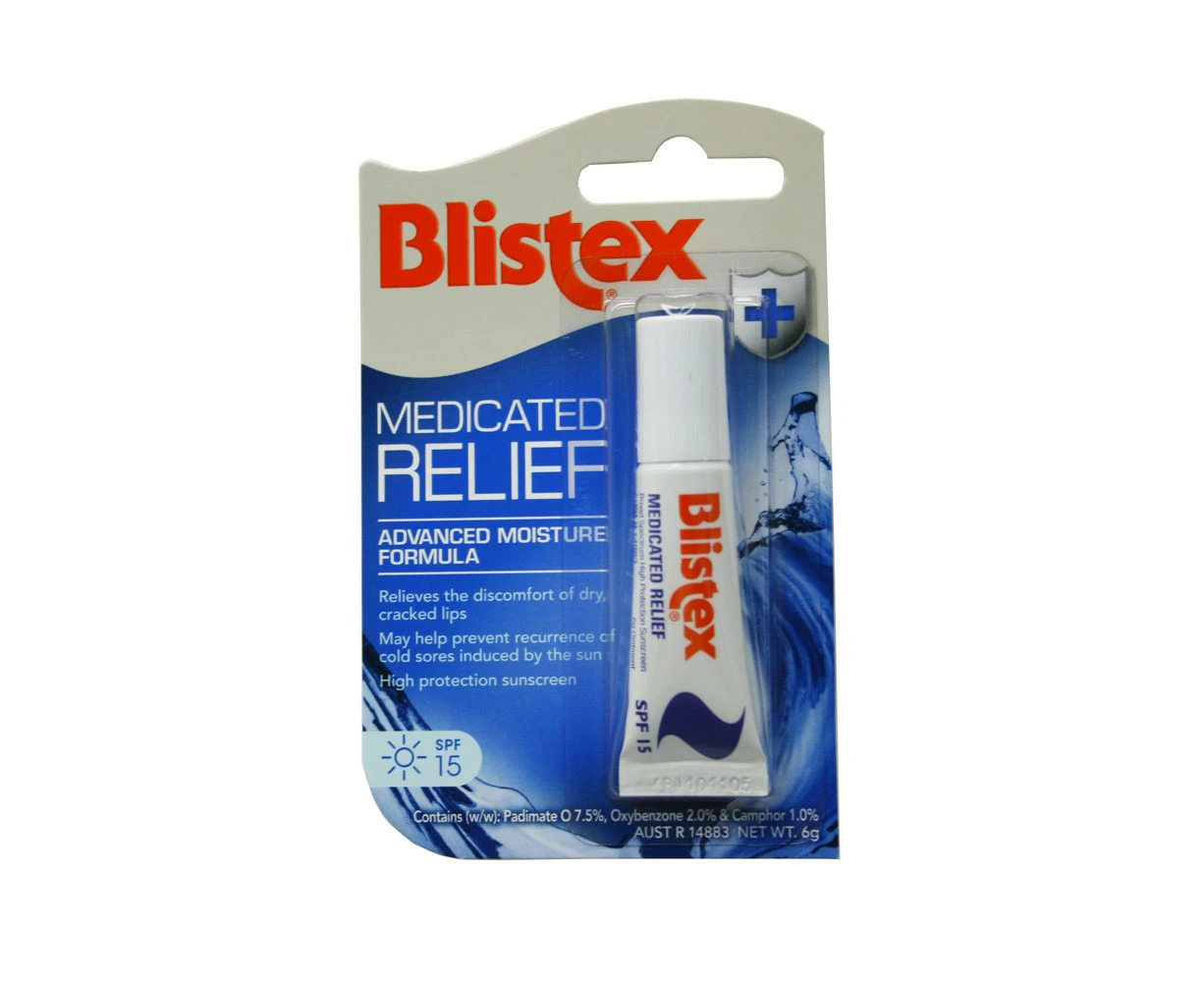 Blistex Medicated Relief Lip Balm 6G Adavanced Moisture Formula x 3 pack