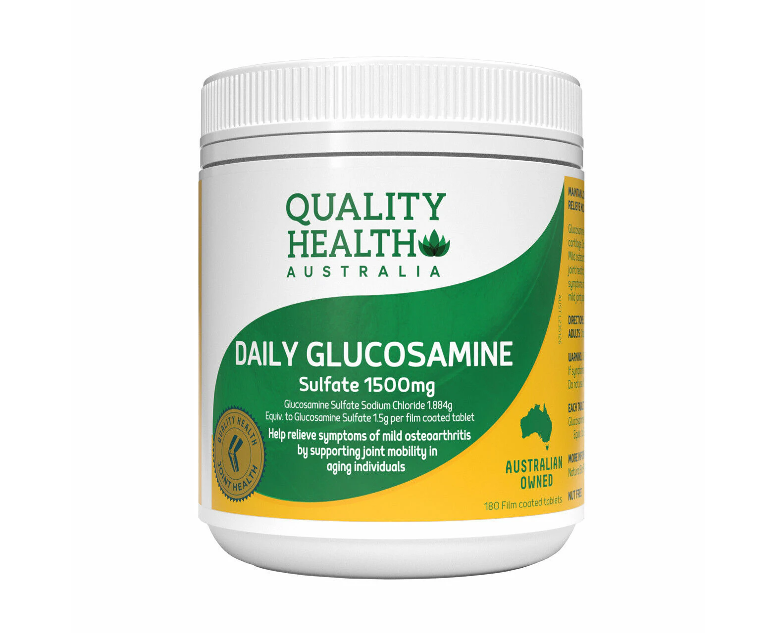 Quality Health Glucosamine 1500mg 100 Tablets x 3 pack