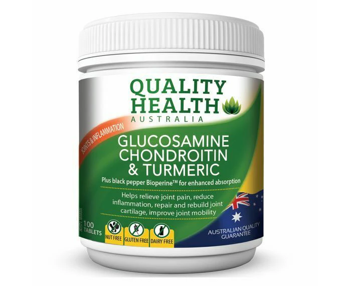 Quality Health Glucosamine Chrondoitin and Turmeric 100 Tablets x 2 pack