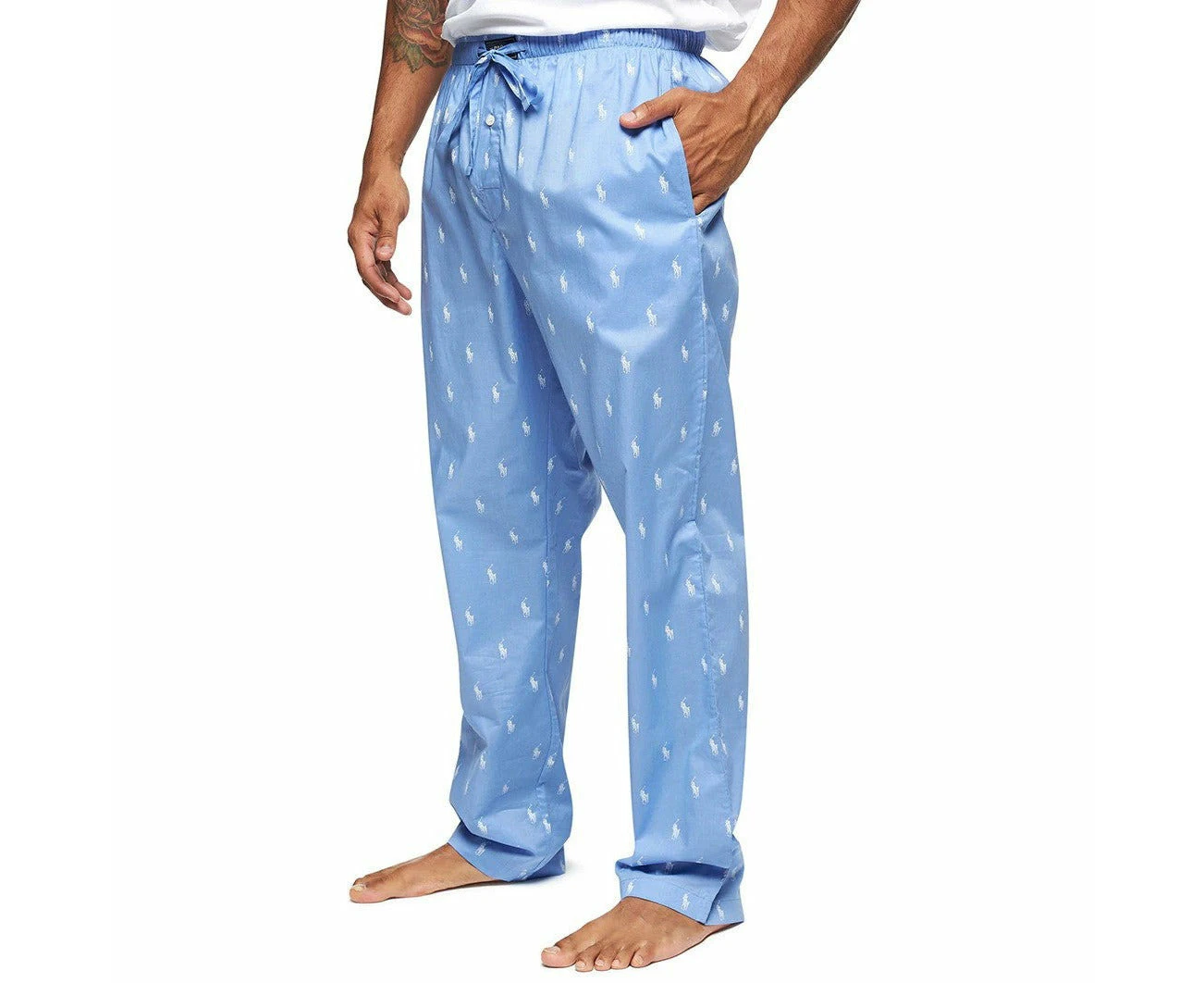 Polo Ralph Lauren Mens Pyjama Pants Regular Fit - Beach Blue/White