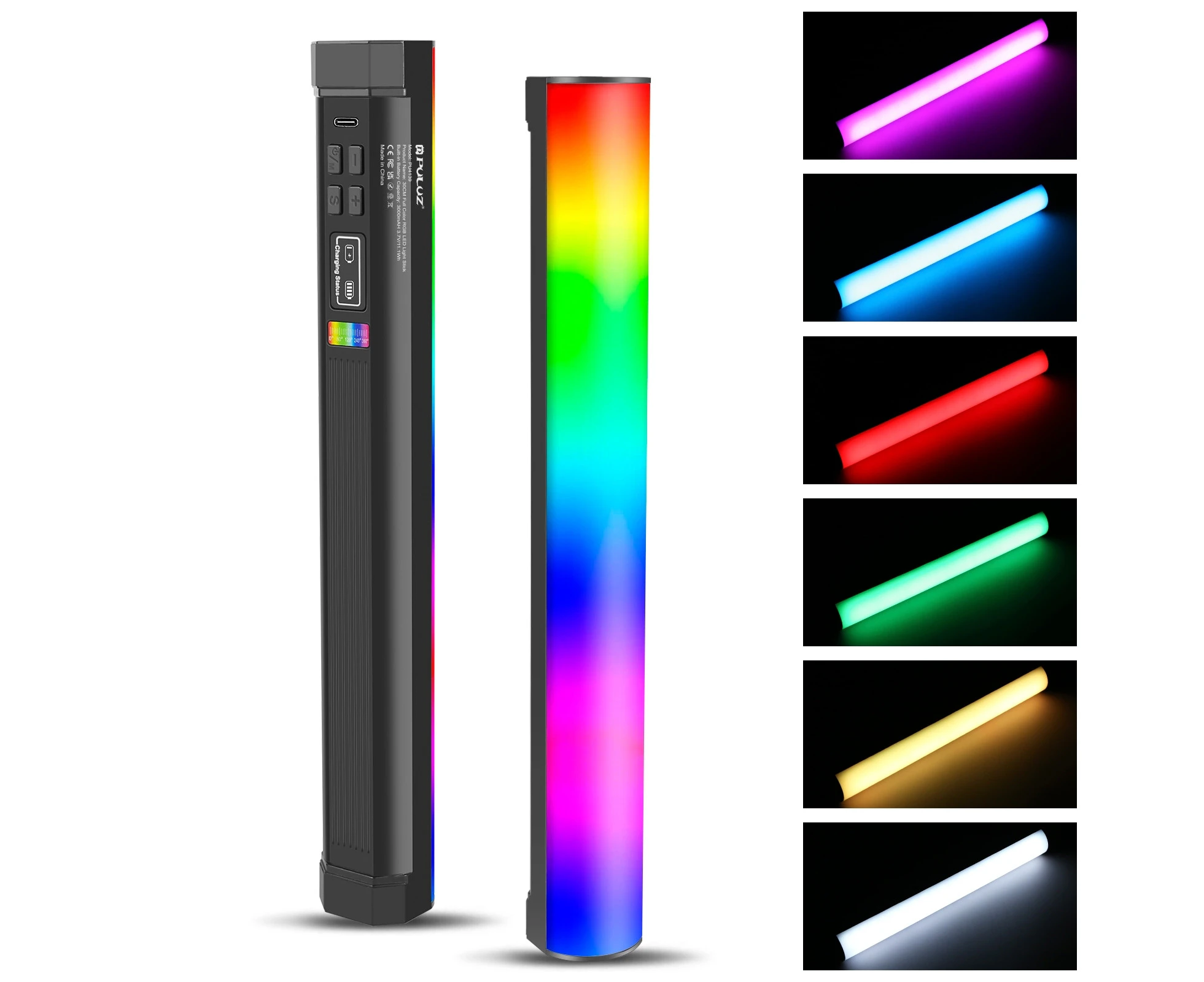 PULUZ PU4139 32cm/12.6in Portable RGB Light Stick Magnetic LED Tube Light Wand 10W Photography Fill Light 2500K-9000K Dimmable   21 Lighting Effect