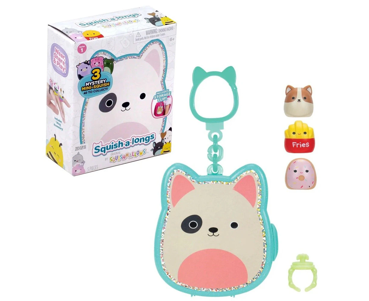 Squishmallows Squish-A-Longs 3 Mystery Mini-Squish with Storage Case Blind Box