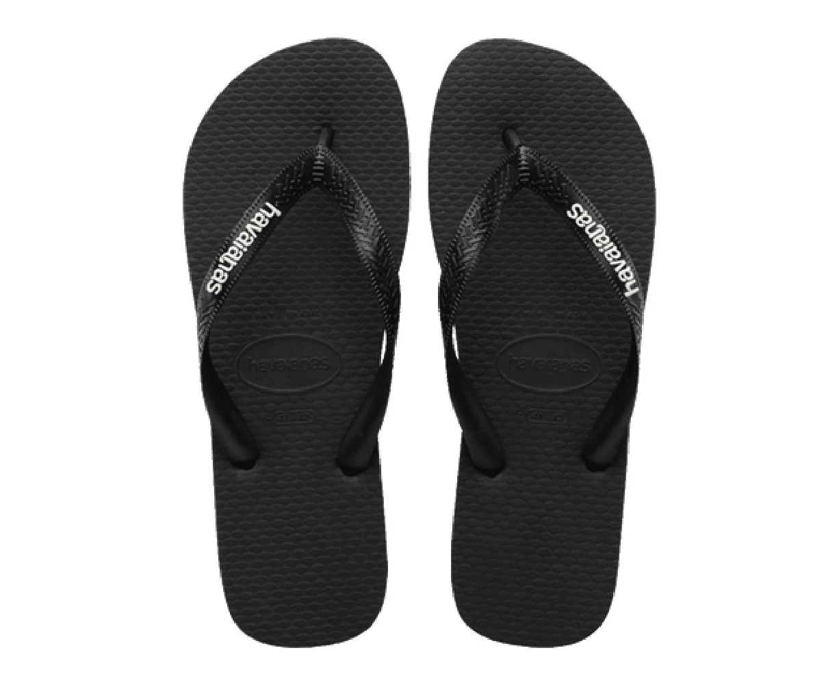 Havaianas | Rubber Logo Thongs Black/Glacial White