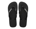 Havaianas | Rubber Logo Thongs Black/Glacial White