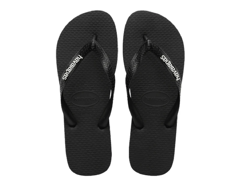 Havaianas | Rubber Logo Thongs Black/Glacial White