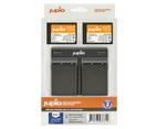 Jupio 2x Batteries 2280mAh & Dual Charger Adapter Kit For Olympus BLX-1