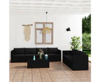 8 Piece Garden Lounge Set with Cushions Poly Rattan Black