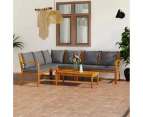 5 Piece Garden Lounge Set with Cushion Solid Acacia Wood