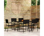 7 Piece Garden Dining Set Black