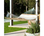 12ft Steel Arc Hammock Stand & King Quilted Hammock in Cream