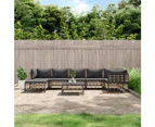 8 Piece Garden Lounge Set with Cushions Anthracite Poly Rattan