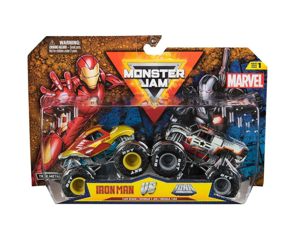 Monster Jam Marvel Iron Man vs War Machine Diecast Car 2-Pack