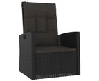 4 Piece Garden Lounge Set with Cushions Black Poly Rattan