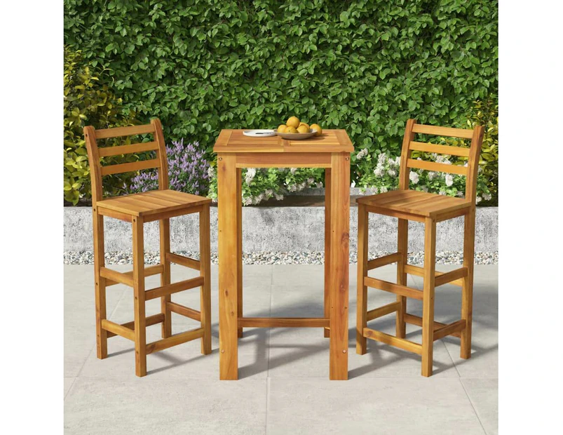 vidaXL 3 Piece Garden Bar Set Solid Wood Acacia