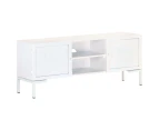 TV Cabinet White 115x30x46 cm Solid Mango Wood