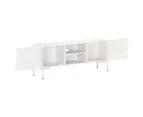 TV Cabinet White 115x30x46 cm Solid Mango Wood